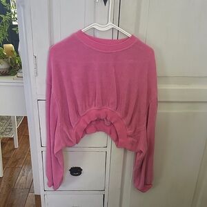 Pink Women's Cropped Boutique Top size small